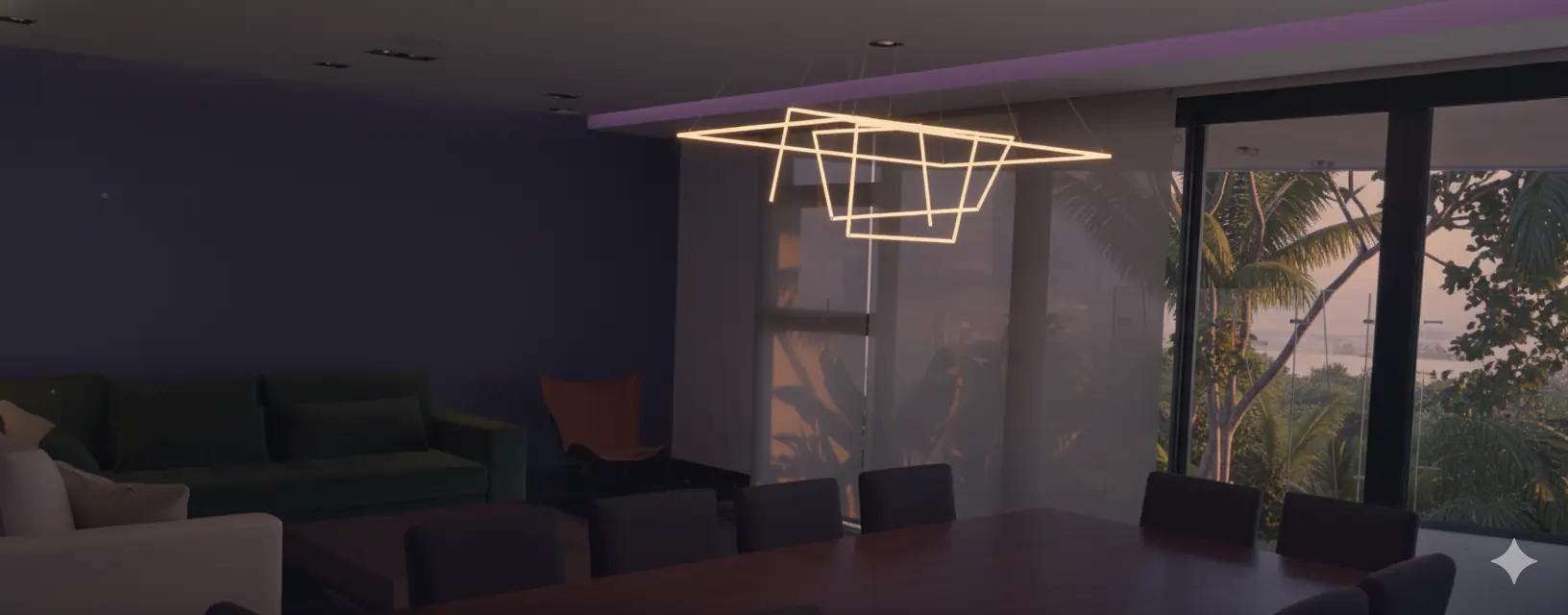 Interior moderno con sistema inteligente